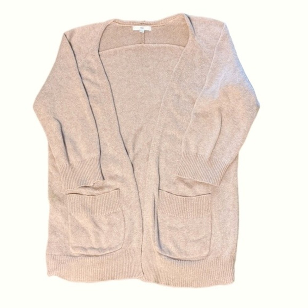 Gap cardigan cashmere blend pink soft‎ pockets open front sz S